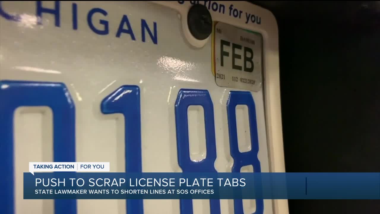 Push to scrap license plate tabs