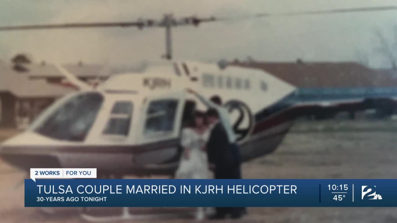 Tulsa couple married in KJRH helicopter 30 years ago