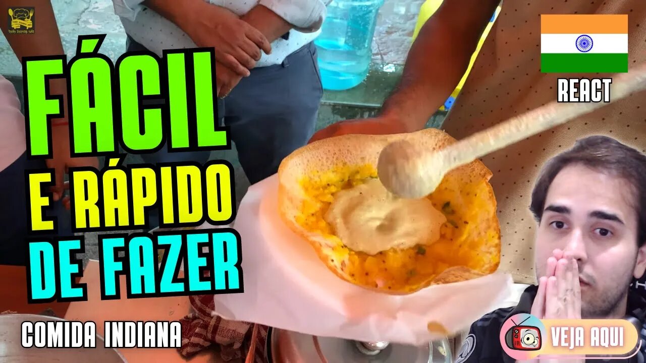 APPAM INDIANO: RÁPIDO e FÁCIL de fazer! Reagindo a COMIDAS DE RUA INDIANAS | Veja Aqui Reacts