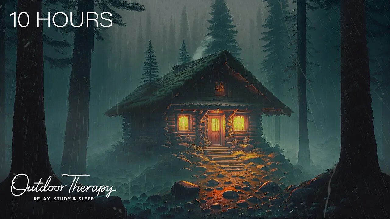 The Coziest Stormy Night at the Cabin | Thunder & Rainstorm Ambience | RELAX | STUDY | SLEEP