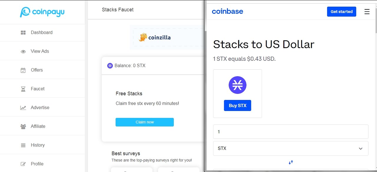 How To Get Free 1842 Stacks STX Cryptocurrency At Coinpayu Every 60 minutes With Proof