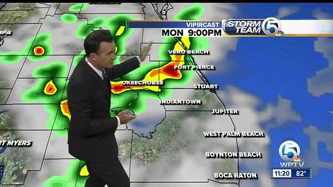 Sunday Night weathercast on WPTV Newschannel5 at 11