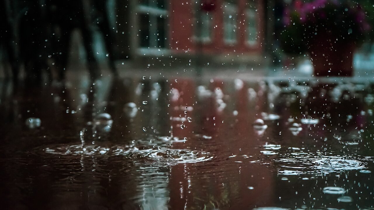 calming rain on tent