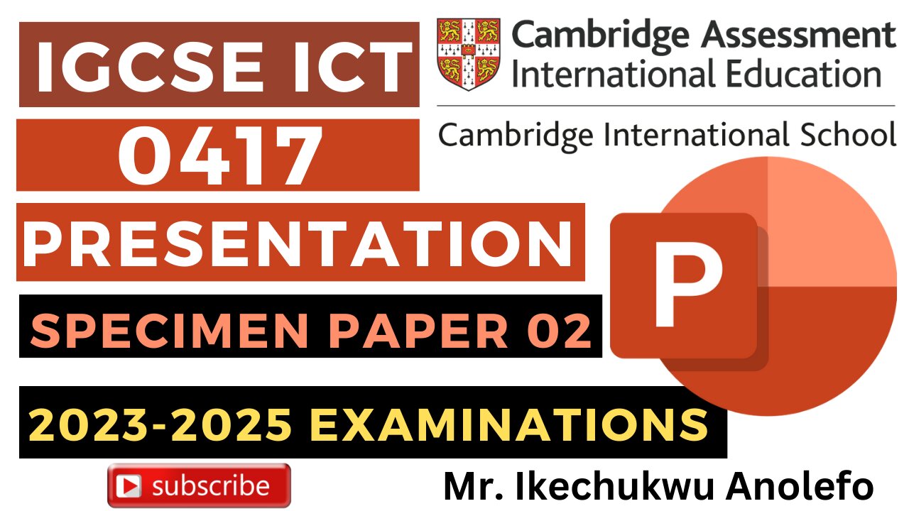 Presentation Specimen paper 2 using PowerPoints IGCSE