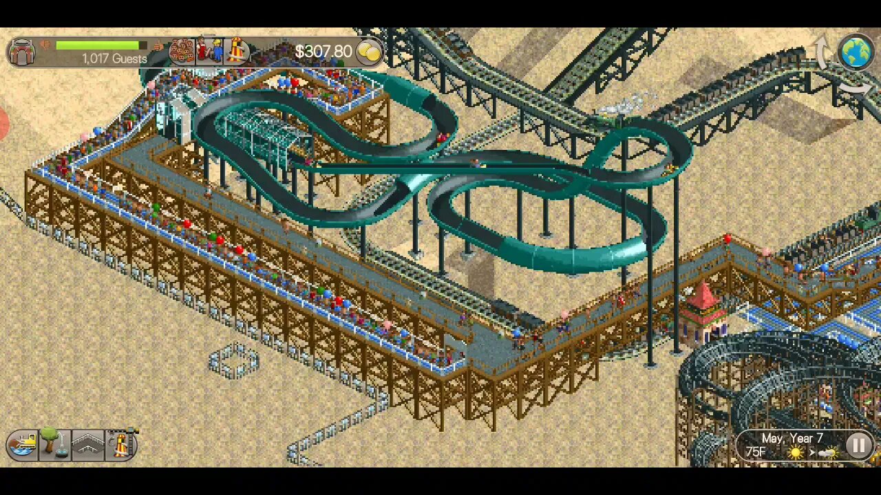 Rollercoaster Tycoon on mobile.