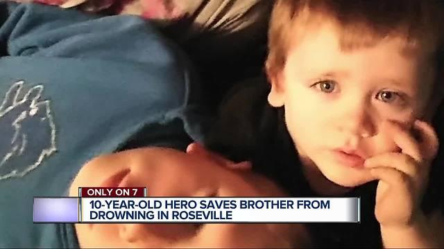 10-year-old saves brother from drowning in Roseville