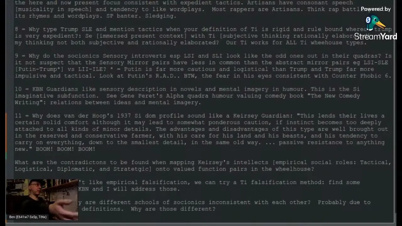 Information Socionics flaw: Thinking and Sensing are 100% 'external'. Really?