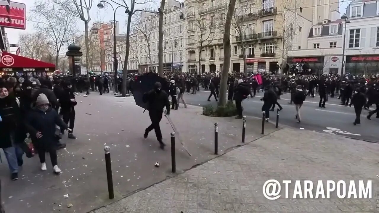 Antifa attended direct action in Paris 1.19.2023
