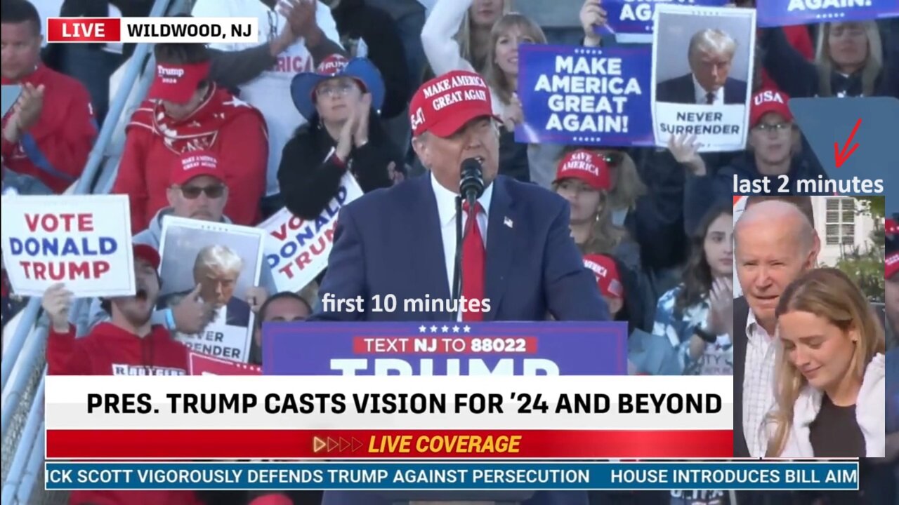 President Trump And biden Held Rallies in NJ: 80,000 Came For Trump(first 10 min), 8 woke ones Came For biden