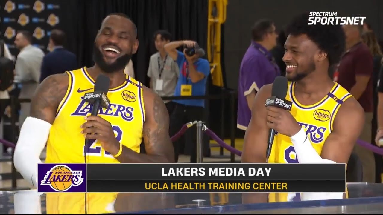 LeBron and Bronny James troll each other after going 1v1 at Lakers practice