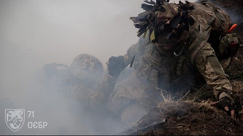 Russian Soldiers Trying to Hide from Drones in a Bomb Crater