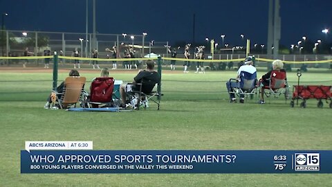 Who approved sports tournaments in Arizona this weekend?