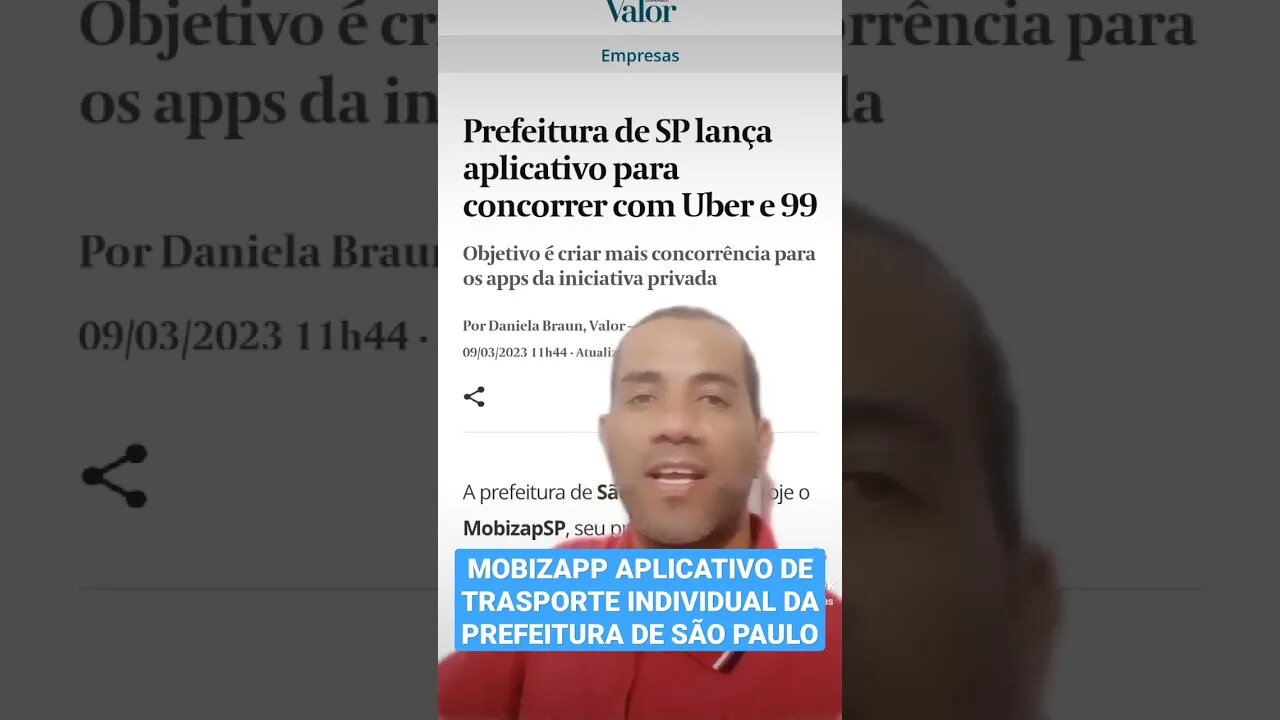 MOBIZAPP APLICATIVO DE TRASPORTE INDIVIDUAL DA PREFEITURA DE SÃO PAULO