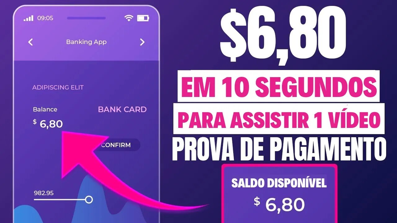 Ganhe $6,80 em 10 SEGUNDOS Por Assistir 1 Vídeo no Celular + PROVA | Ganhar Dinheiro na Internet