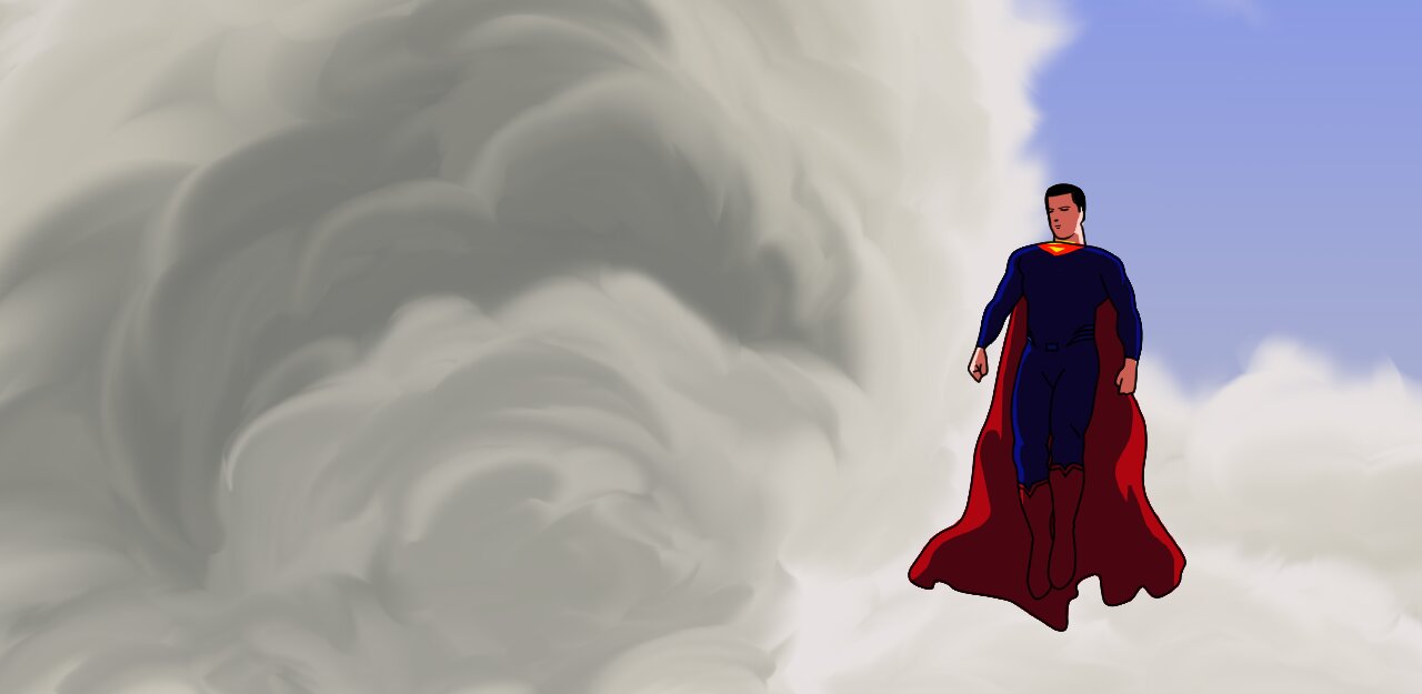 superman first flight animation