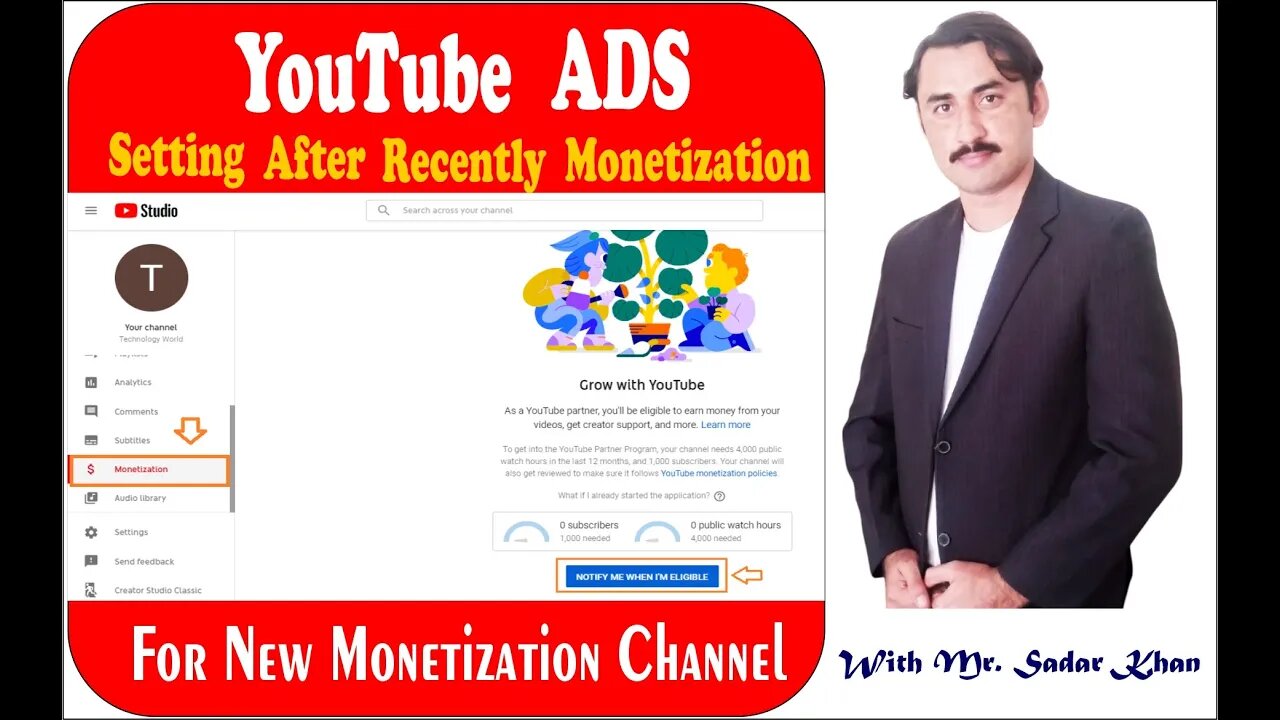 YouTube ADS Setting after Recently Monetize|YouTube|Channel|Complete ADS Setting Process|SadarKhanTV