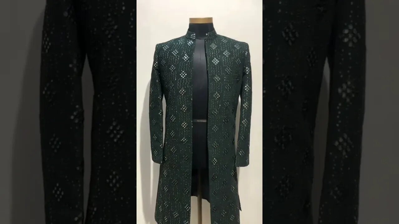 black with special design sherwani for men 🥀✨#sherwani #mensfashion #wedding #suit