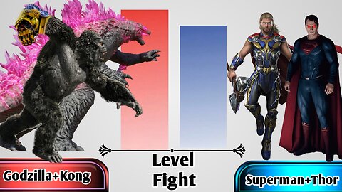 Godzilla kong vs Thor superman