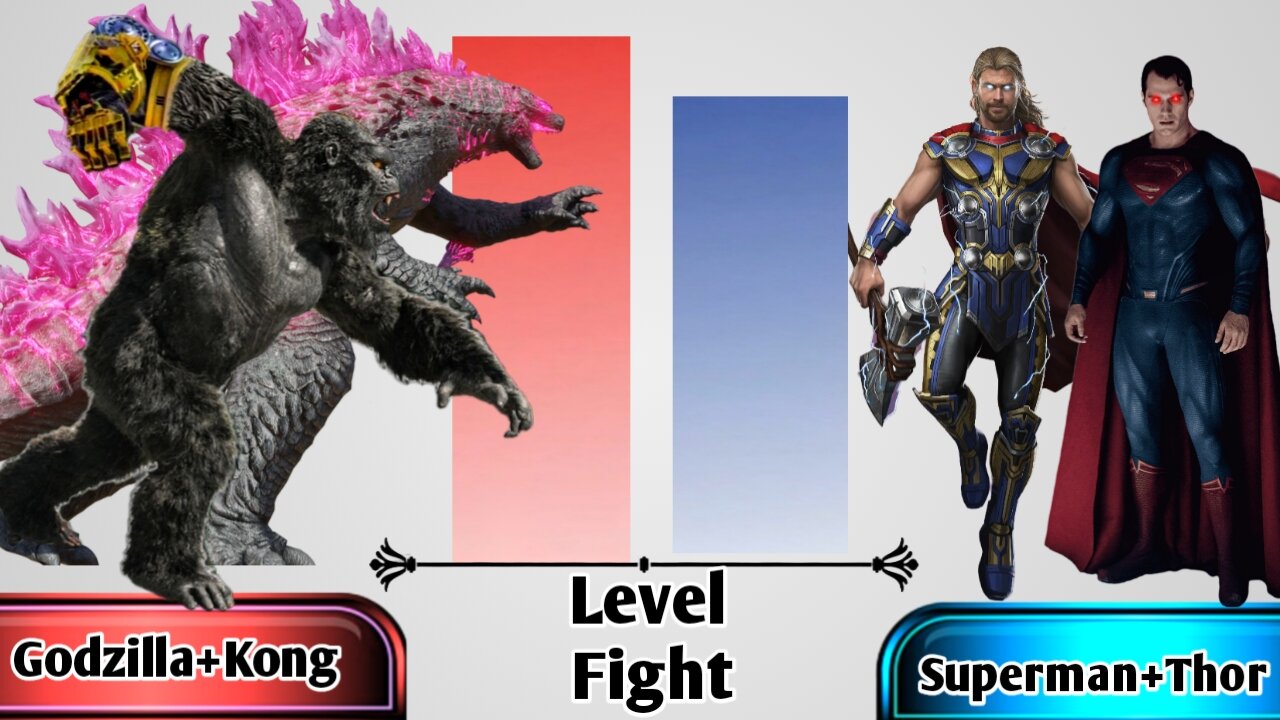 Godzilla kong vs Thor superman