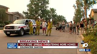 Holy Fire spread threatening more homes in Riverside County