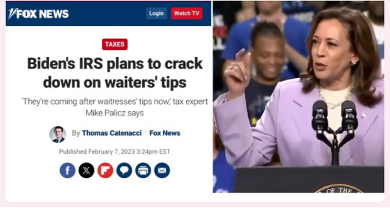 Exposing Kamala Harris’ IRS Crackdown on Service Industry Workers Before Stealing Trump’s ‘No Tax On Tips’ Policy