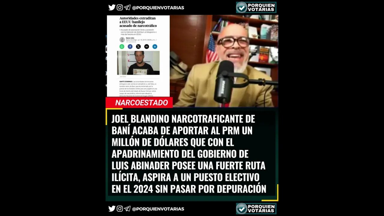 ⚡️JOEL BLANDINO NARCOTRAFICANTE DE BANÍ ACABA DE APORTAR AL PRM UN MILLÓN DE DÓLARES