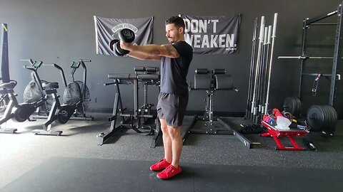 Dumbbell False Grip Scoop Front Raises