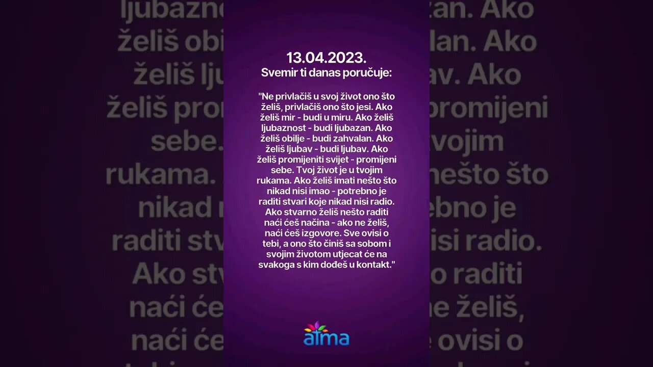 Poruka Svemira 13.04.2023. 💙