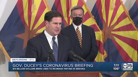 Gov. Ducey gives coronavirus briefing alongside state university officials