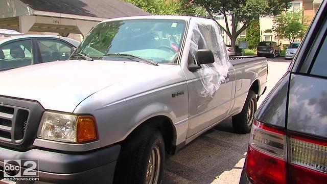 Windows were smashed and property was swiped after thieves break into 33 vehicles in Howard County