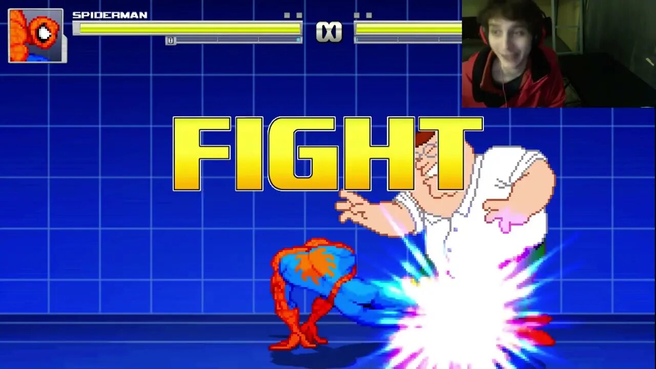 Spider Man VS Peter Griffin From The Family Guy Series In An Epic Battle In The MUGEN Video Game