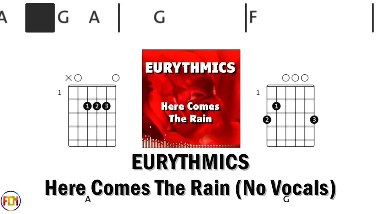 EURYTHMICS Here Comes The Rain FCN GUITAR CHORDS & LYRICS NO VOCALS