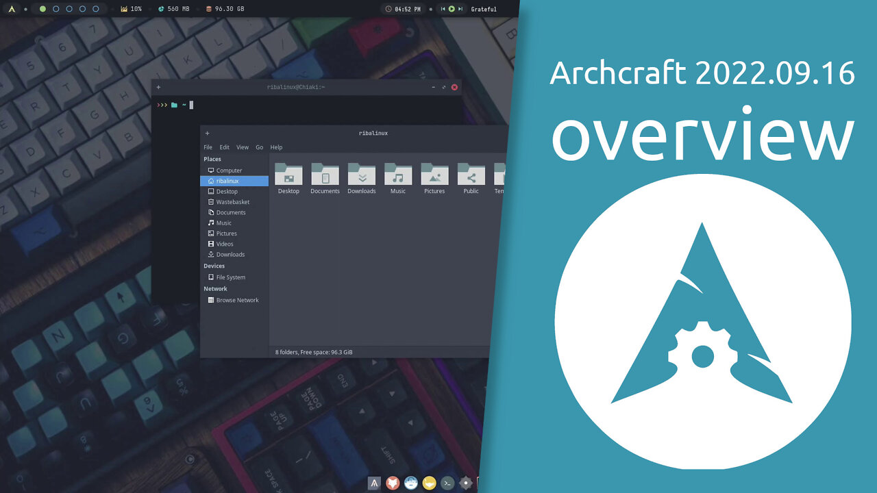 Archcraft 2022.09.16 overview | Yet another minimal Linux distribution, based on Arch Linux.