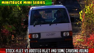 Mini-Truck (SE06 E06) Stock Hijet VS SUPERCHARGED race. Will the 5 speed fit? And some lunch.