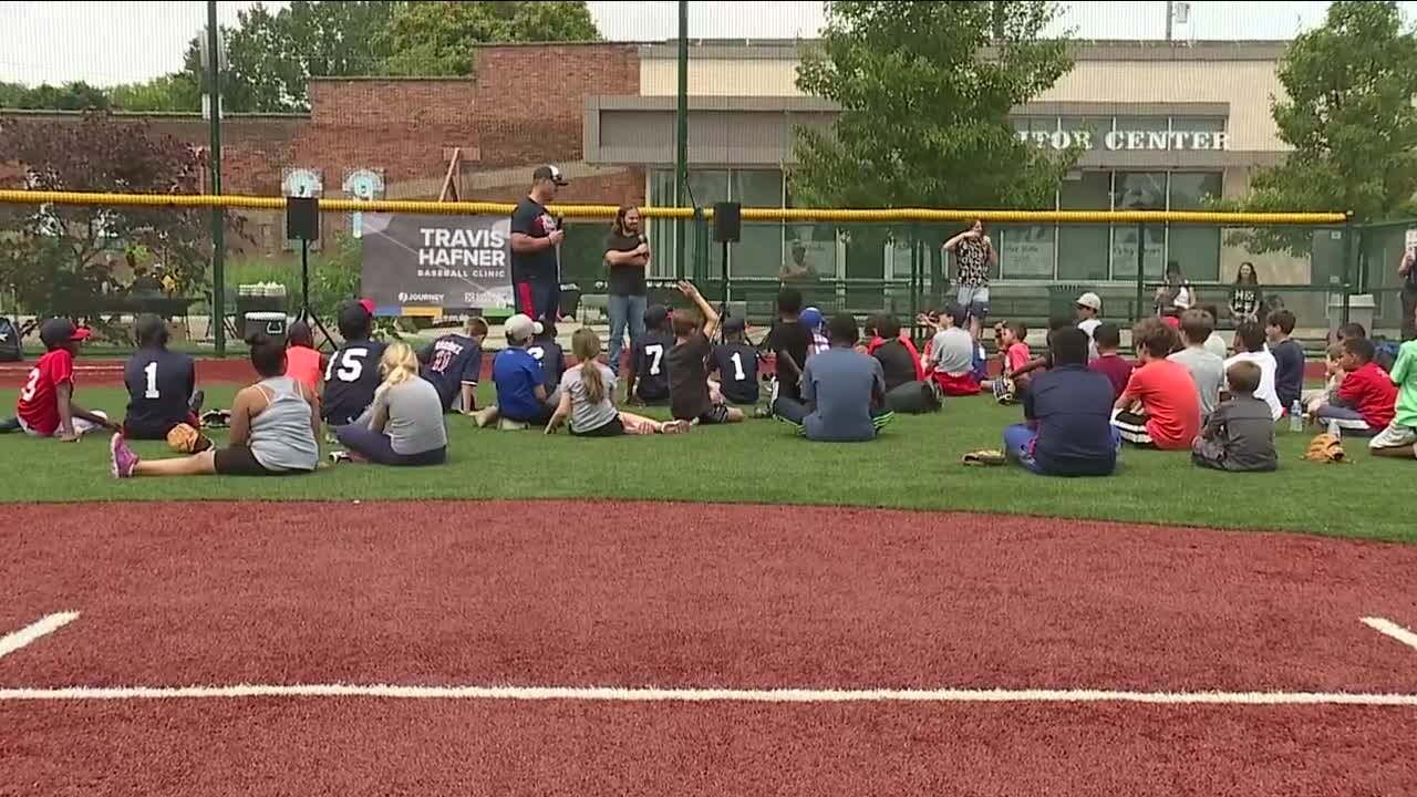 Former Indians star Travis Hafner hosts baseball clinic for kids in underserved communities