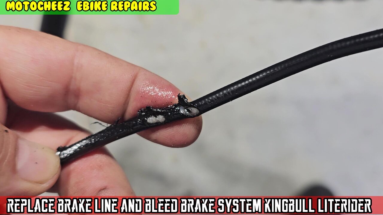 Repair broken hydraulic brake line, replace hose and bleed out system with bleed kit. KINGBULL