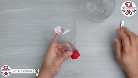 Plastic bottle flower vase making Look like ceramic vase प्लास्टिक की बोतल फूल फूलदान बना रही है