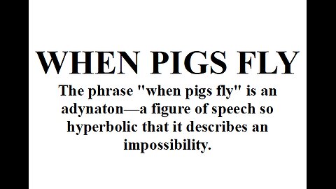 WHEN PIGS FLY