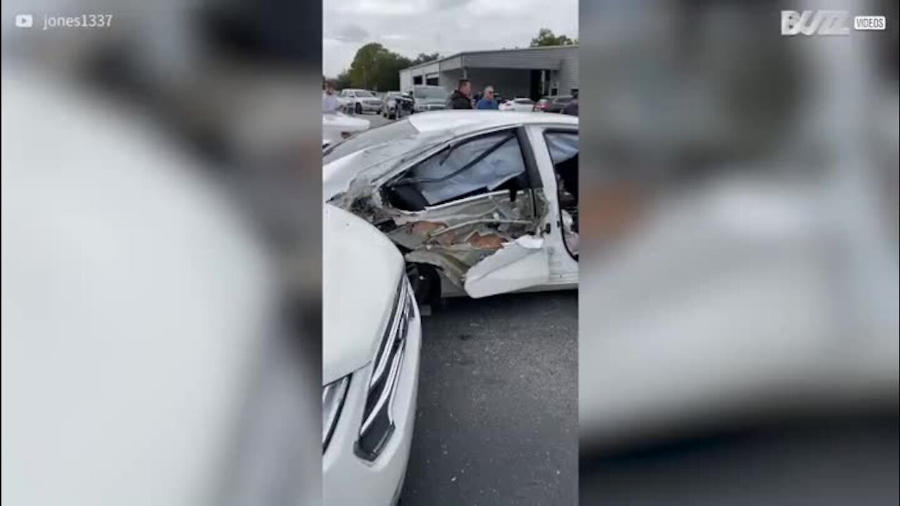 Sa voiture survole 16 véhicules avant de s'écraser