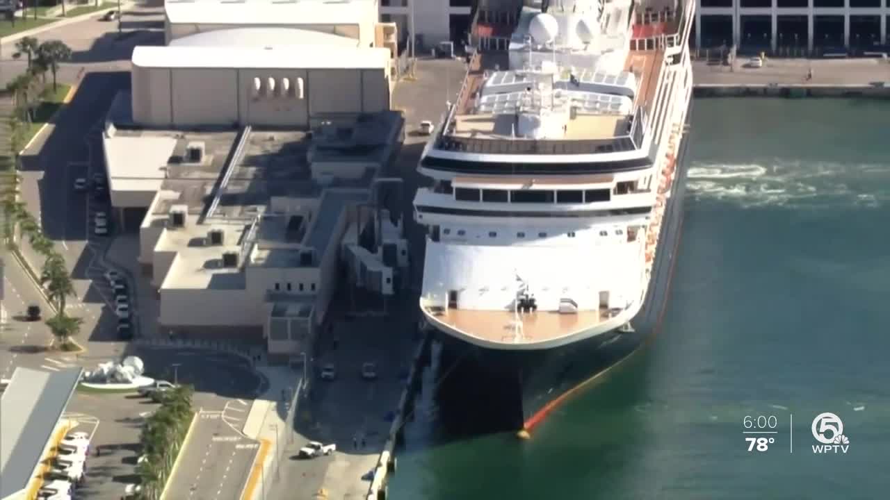 'Sick' cruise ship docks at Port Everglades in Fort Lauderdale, second ship coming in