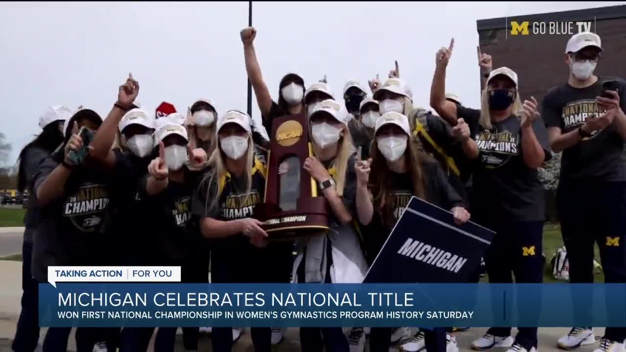 Michigan celebrates women's gymnastics national title