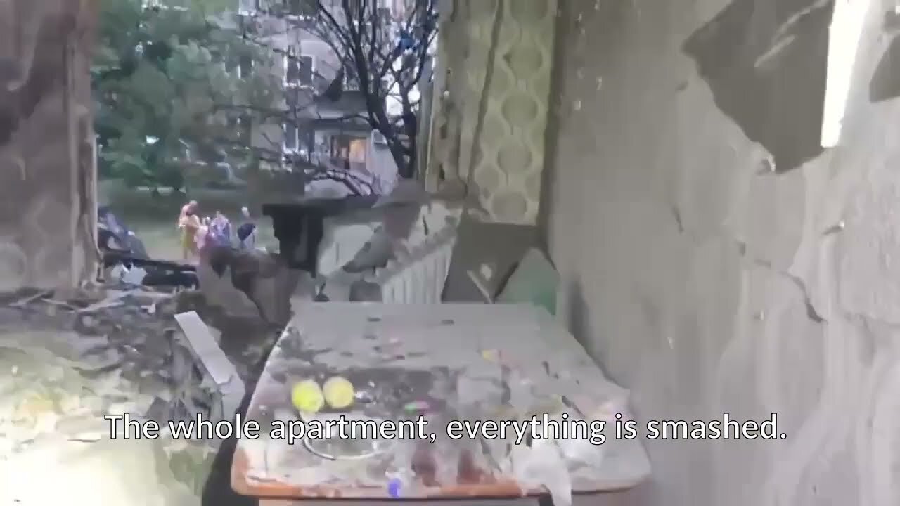 Damage to residences from Ukrainian shelling in Makeyevka, DPR