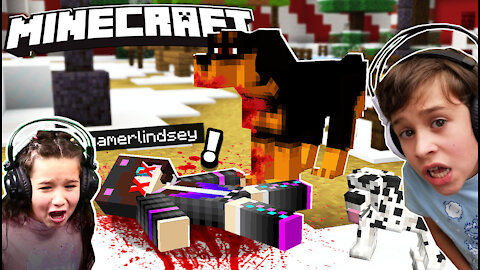 I got killed by a dog on Minecraft map Dogtopia play.