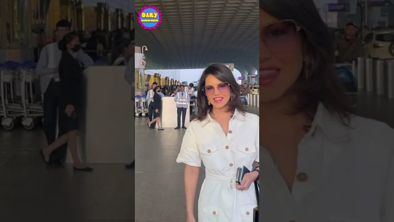 Sunny Leone Clicked at Mumbai Airport With Fans