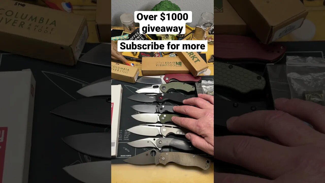 Giveaway announcement , over $1000 in prizes. #Shorts #Giveaway￼#Knives #NiceGiveaway