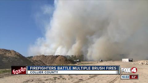 Wind kicks up fires in Collier