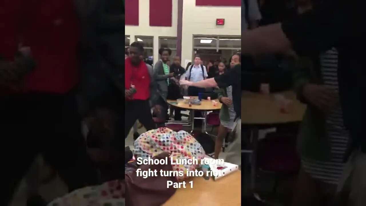 School lunch room fight turns into riot. Part 1