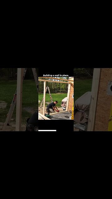 Stick Framing a Wall in Place