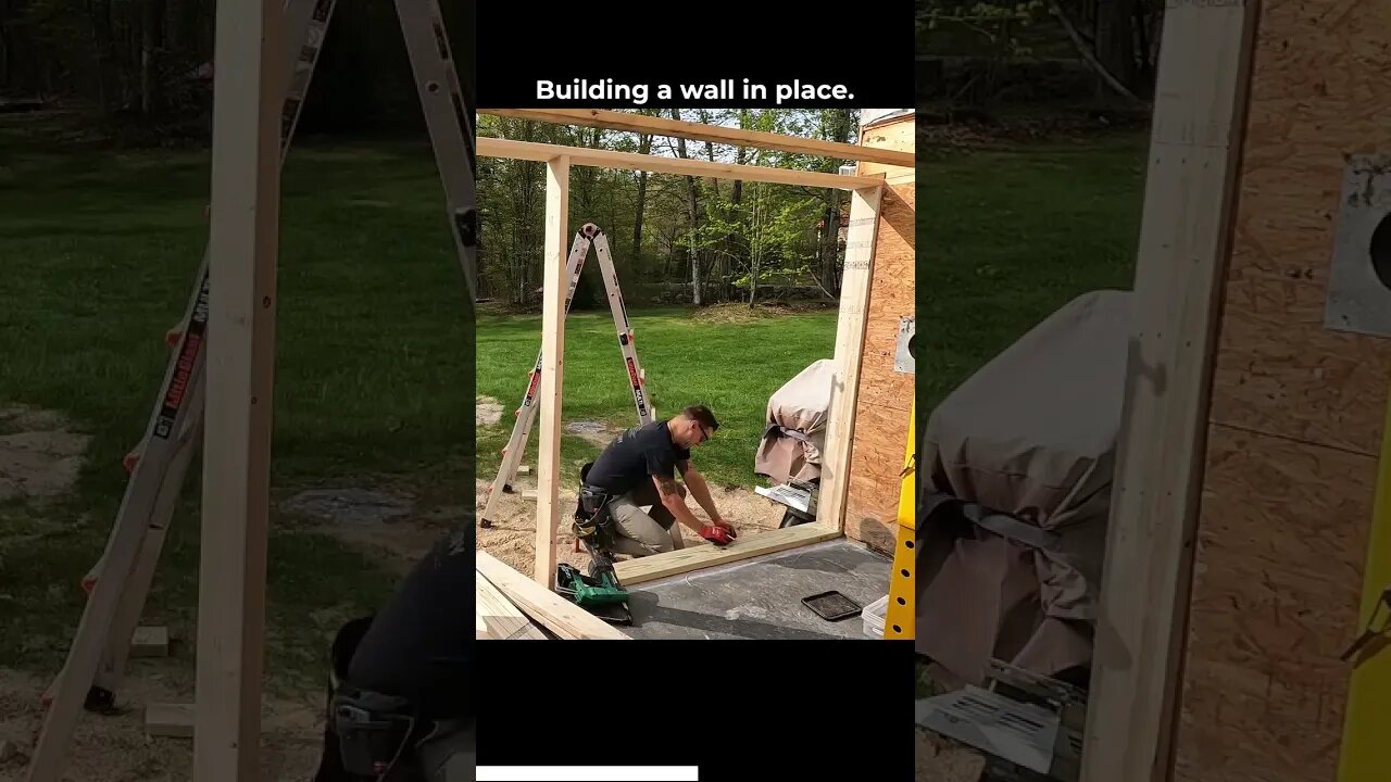 Stick Framing a Wall in Place