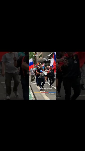 Russian flags march through Sydney for #AustralianNeutrality